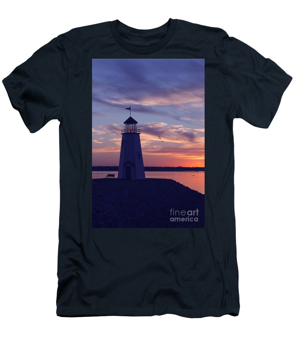 Lighthouse T-Shirt featuring the photograph Sky Glow Lighthouse by Betty LaRue