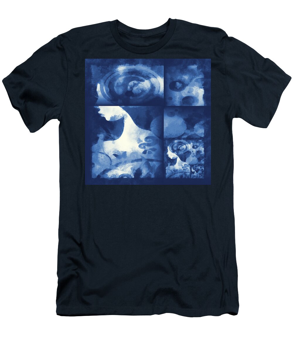 Wonder T-Shirt featuring the digital art Wondering 4 by Angelina Tamez