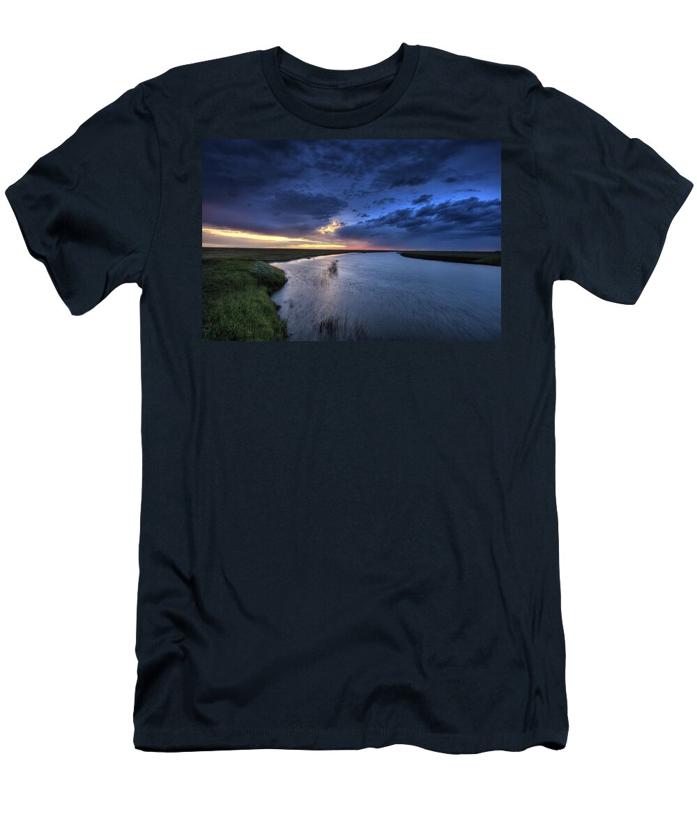 Cloud T-Shirt featuring the digital art Wood River Saskatchewan Canada by Mark Duffy