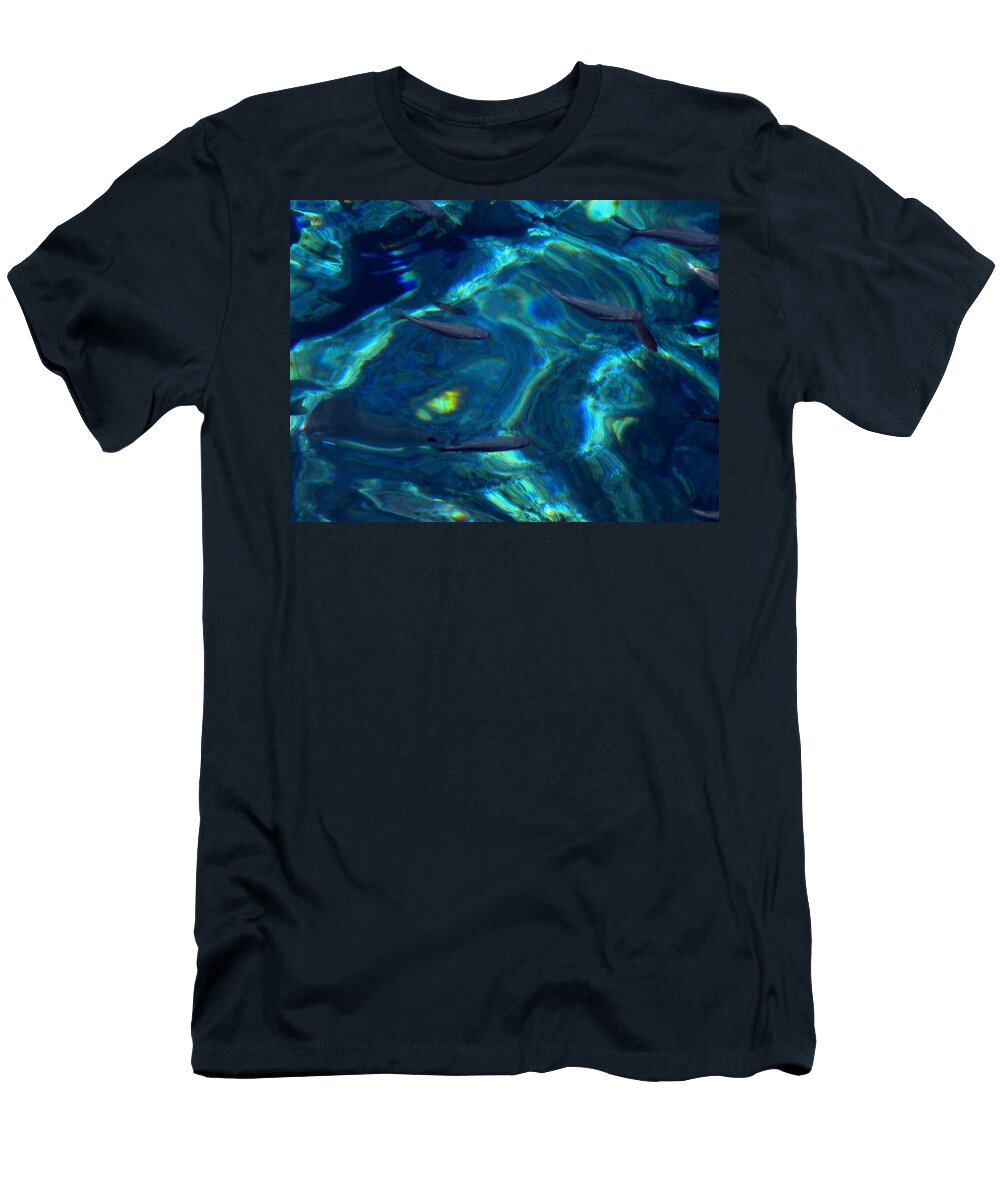 Coletteguggenheim T-Shirt featuring the photograph Santorini Ocean water reflections Greece by Colette V Hera Guggenheim
