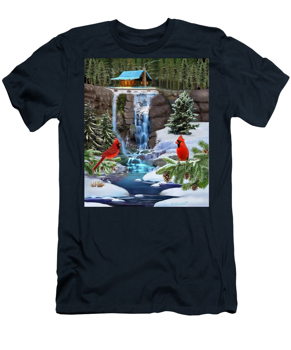 Red Cardinals T-Shirt featuring the digital art The Cardinal Rules by Glenn Holbrook
