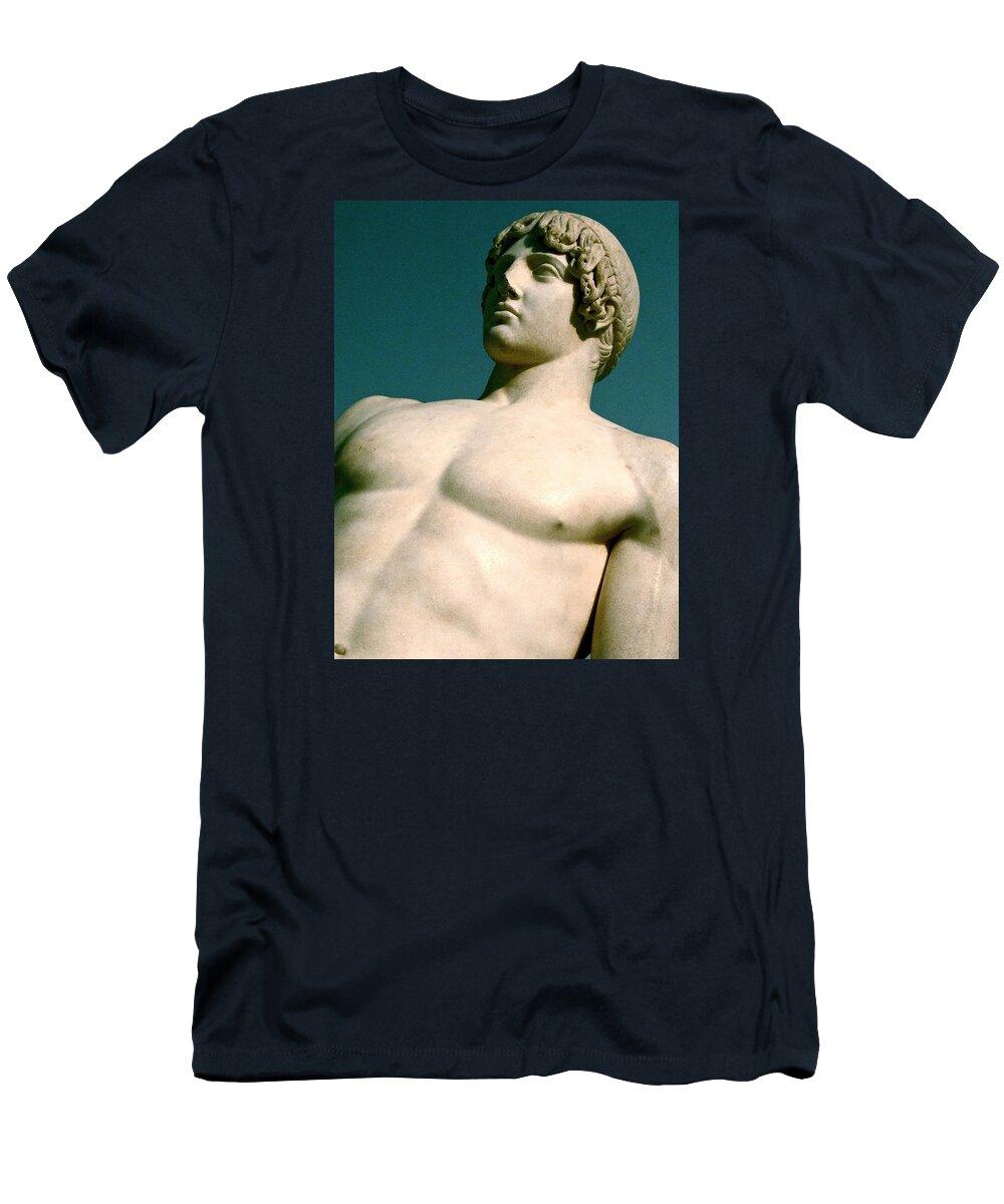 Greek Sculpture T-Shirt featuring the photograph A Hero's Life #1 by Ira Shander