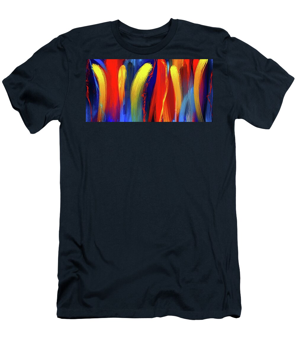 Bold Abstract Art T-Shirt featuring the painting Be Bold - Primary Colors Abstract Art by Lourry Legarde