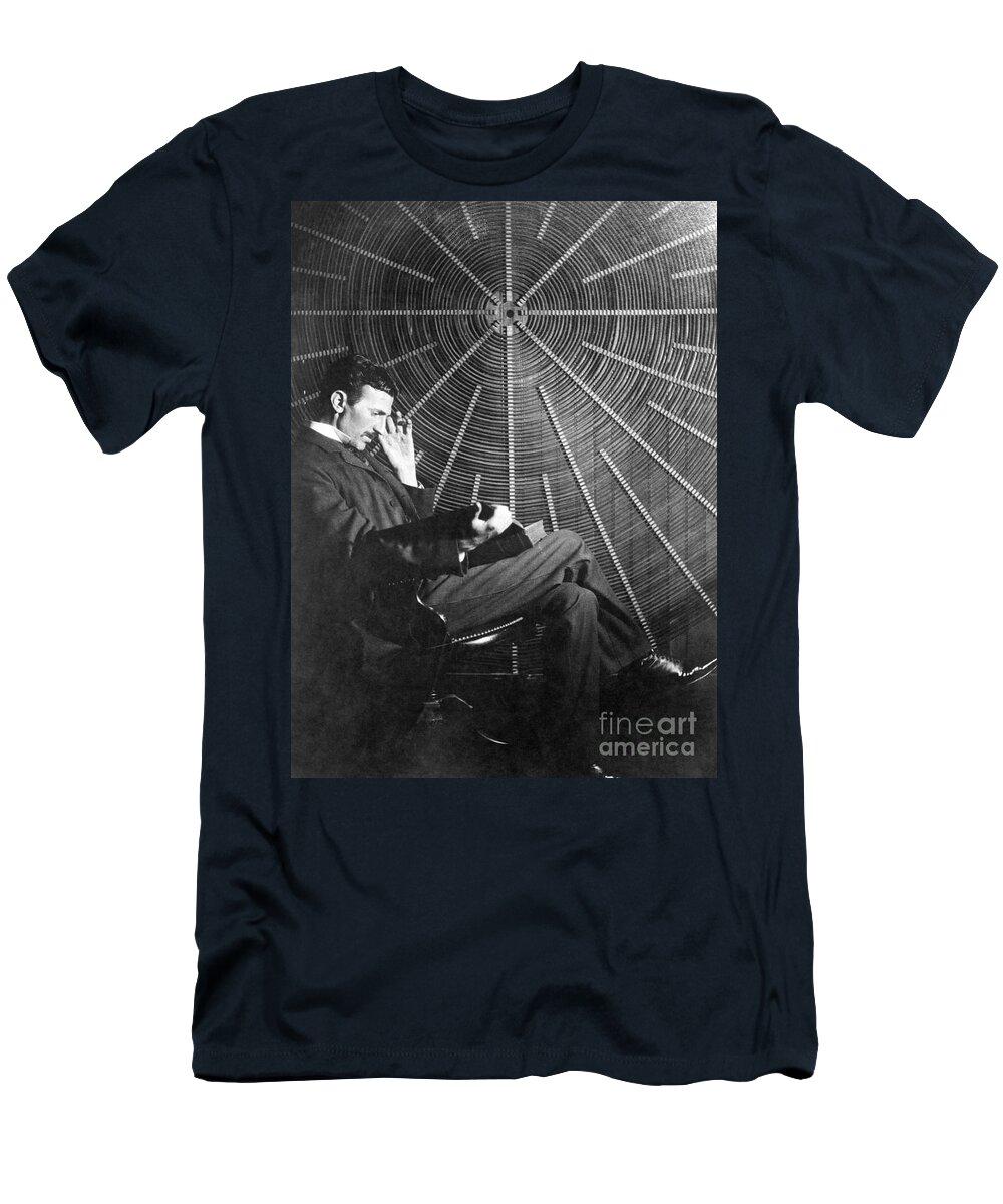 1895 T-Shirt featuring the photograph Nikola Tesla #1 by Granger