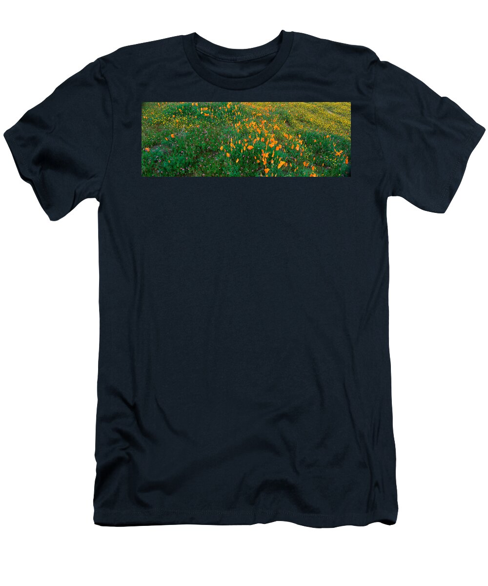 Photography T-Shirt featuring the photograph Poppies And Wildflowers, Antelope #1 by Panoramic Images