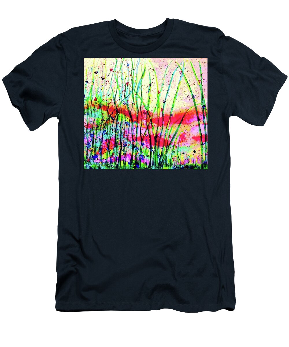 Hills T-Shirt featuring the painting The Delights of Springtime by Hazel Holland