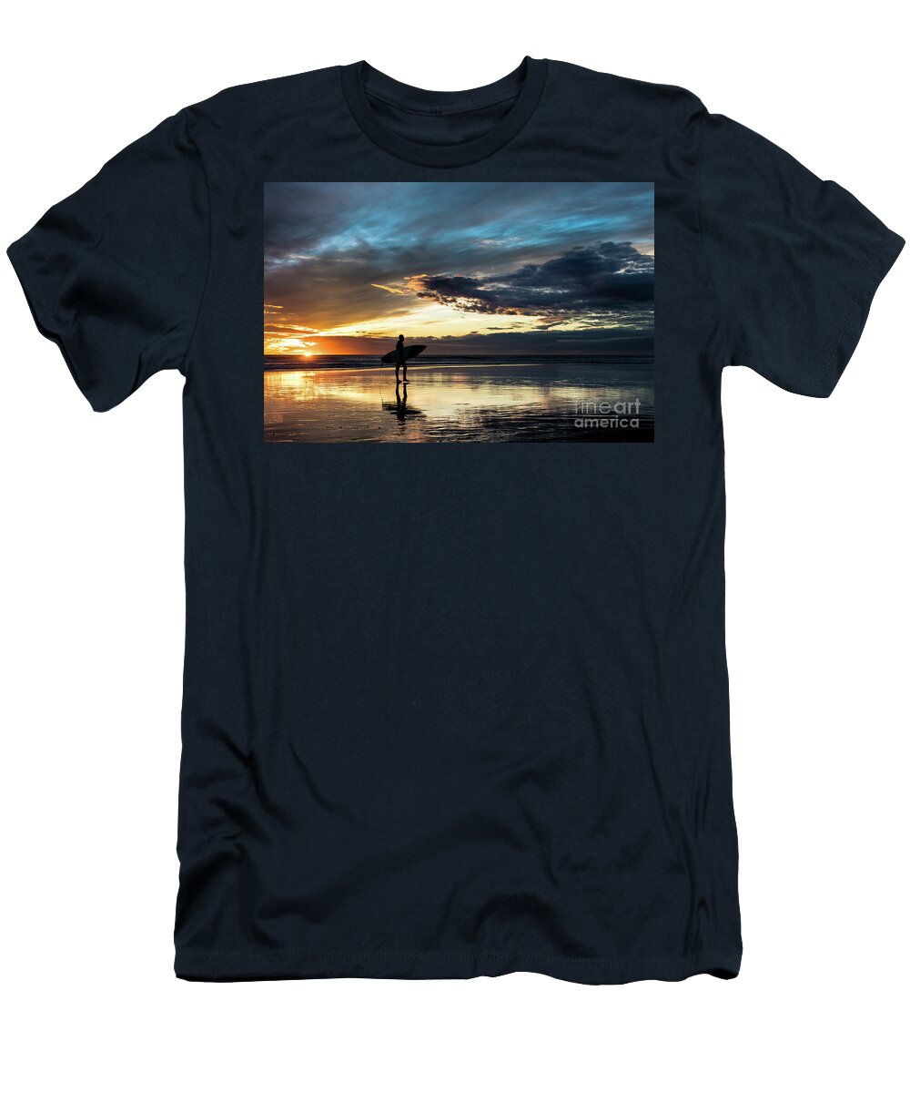 Beach T-Shirt featuring the photograph The Last Surfer #2 by David Levin