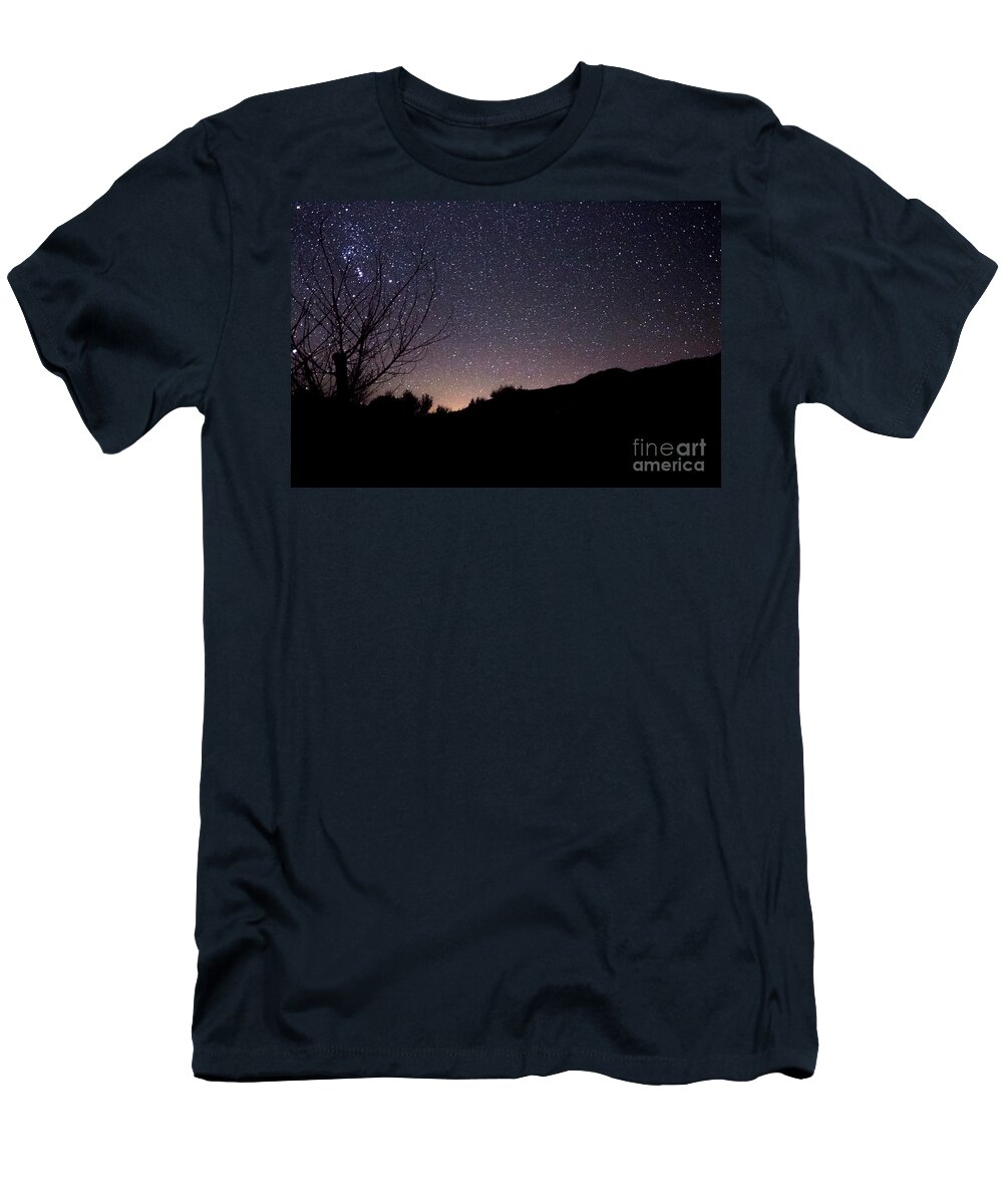 395 T-Shirt featuring the photograph The Night Landscape View and the Stars at Tuttle Creek, Lone Pin #1 by Eiko Tsuchiya