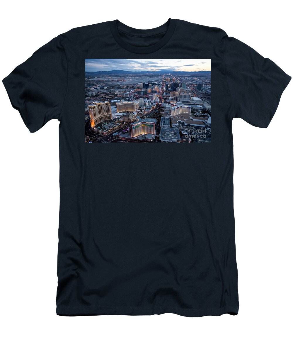 Las Vegas T-Shirt featuring the photograph The Strip at night, Las Vegas #1 by PhotoStock-Israel