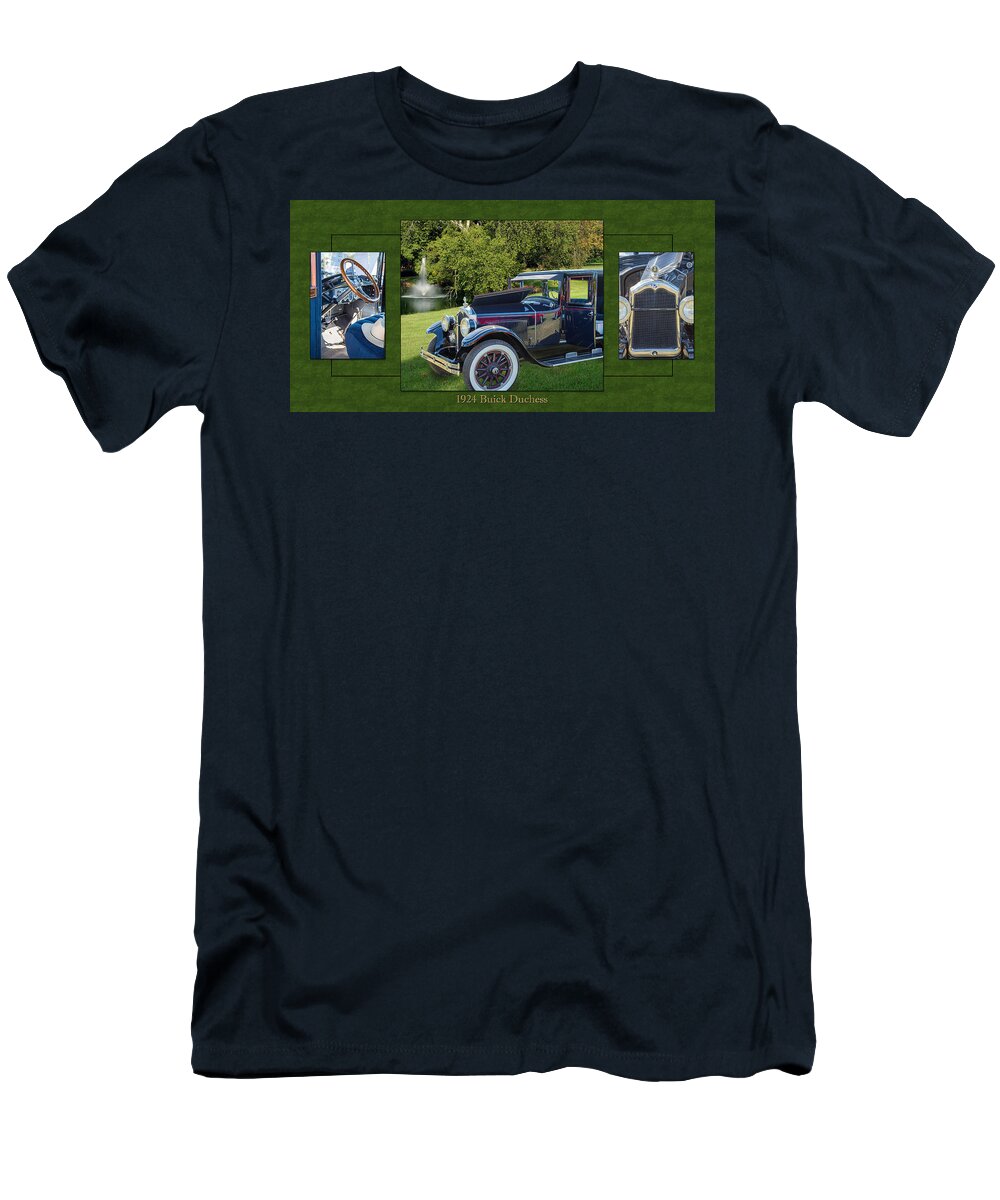 1924 Buick Duchess T-Shirt featuring the photograph 1924 Buick Duchess Antique Vintage Photograph Fine Art Prints 119  by M K Miller