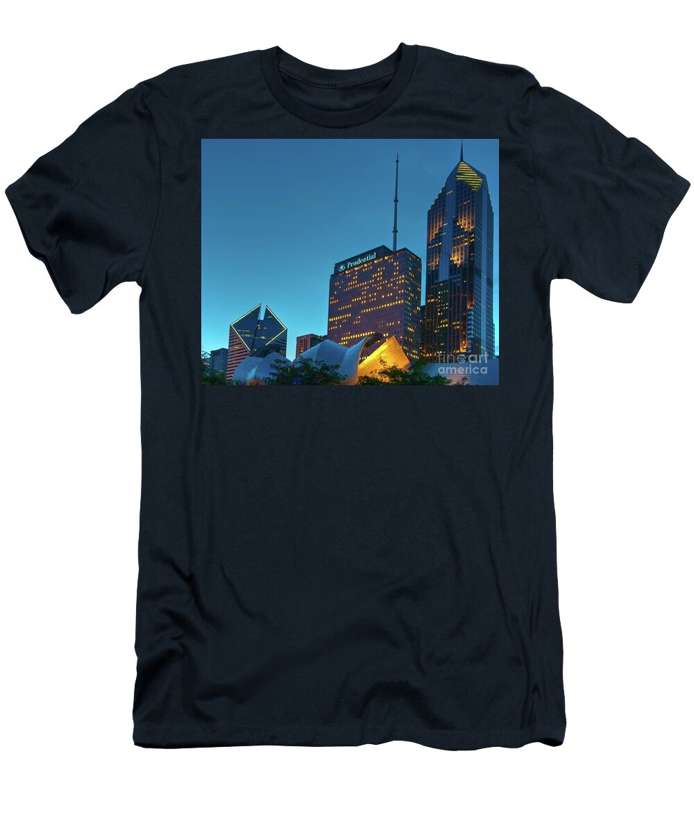 Chicago T-Shirt featuring the photograph A View from Millenium Park at Dusk by David Levin