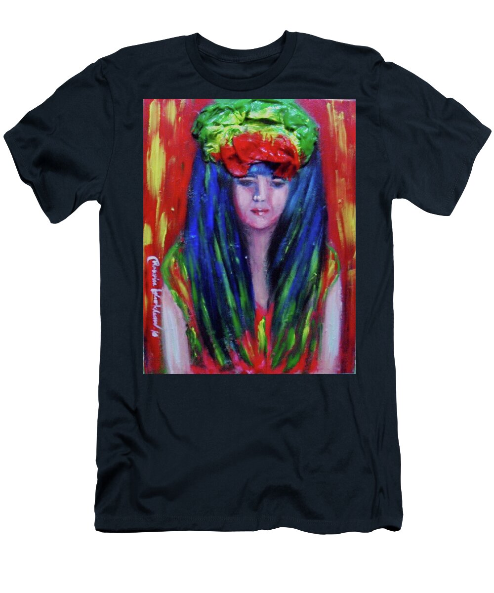  T-Shirt featuring the painting Rasta Girl #2 by Wanvisa Klawklean