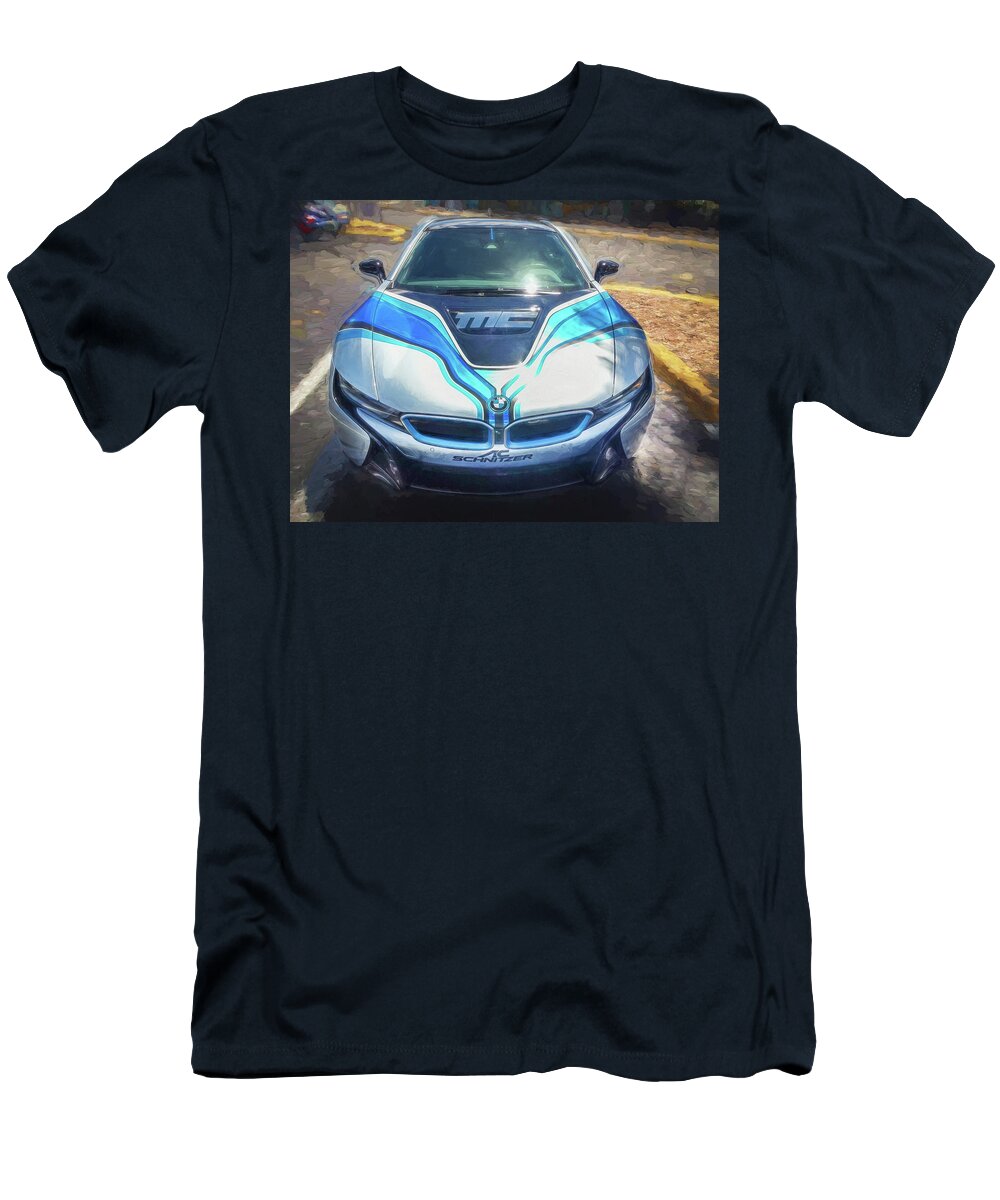 2015 Bmw T-Shirt featuring the photograph 2015 BMW I8 HYBRID Sports Car by Rich Franco