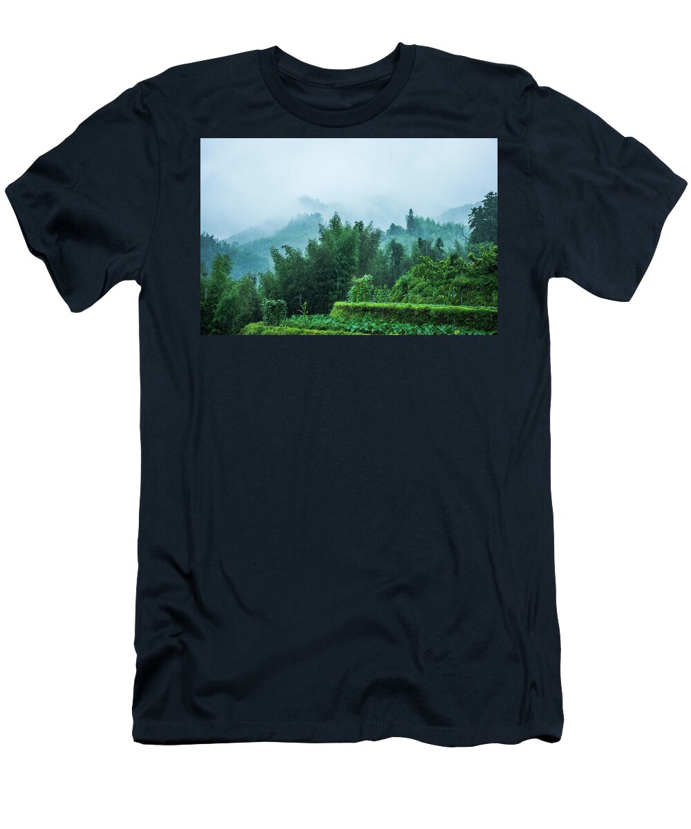 Scenery T-Shirt featuring the photograph Mountains scenery in the mist #3 by Carl Ning