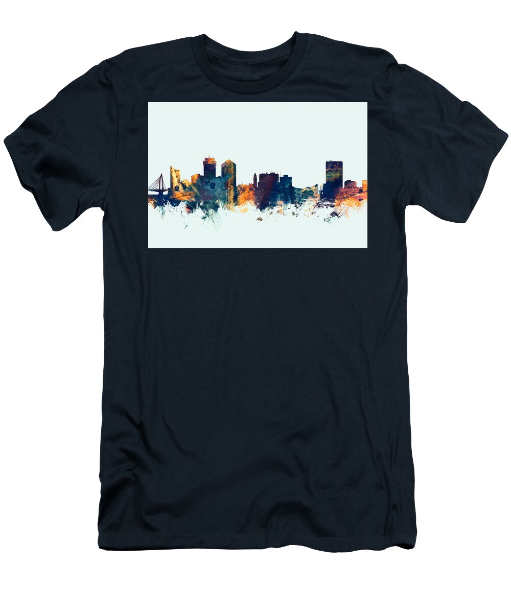 City T-Shirt featuring the digital art Wichita Kansas Skyline #3 by Michael Tompsett