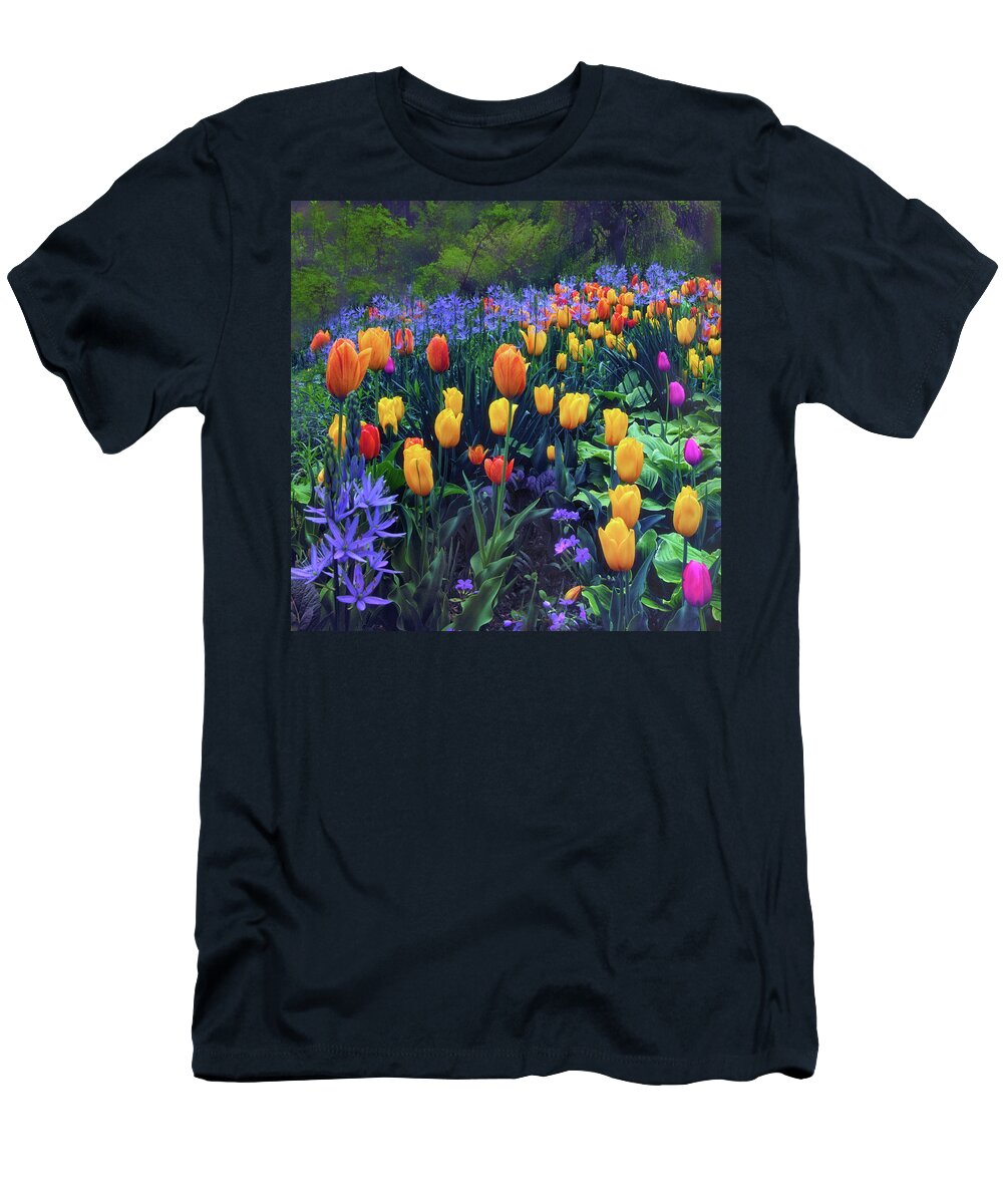 Tulips T-Shirt featuring the photograph Procession of Tulips by Jessica Jenney