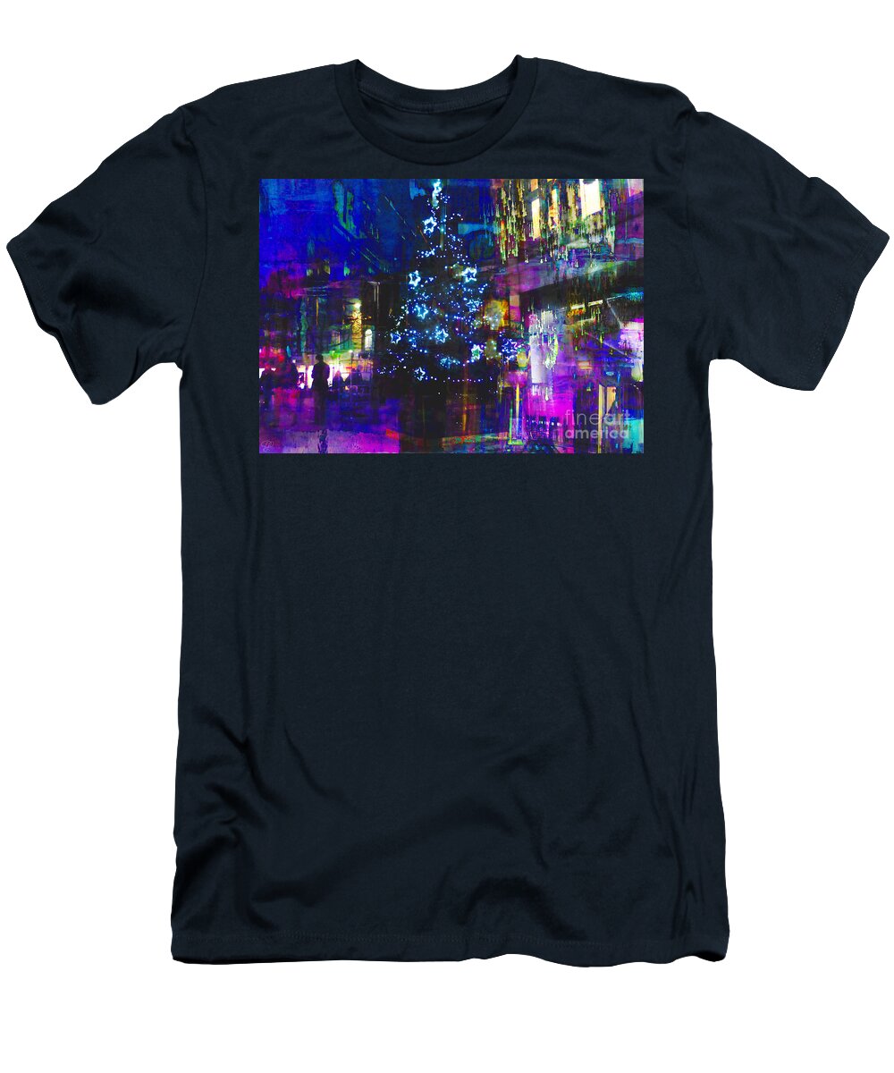 Christmas T-Shirt featuring the photograph A bright and colourful Christmas by LemonArt Photography