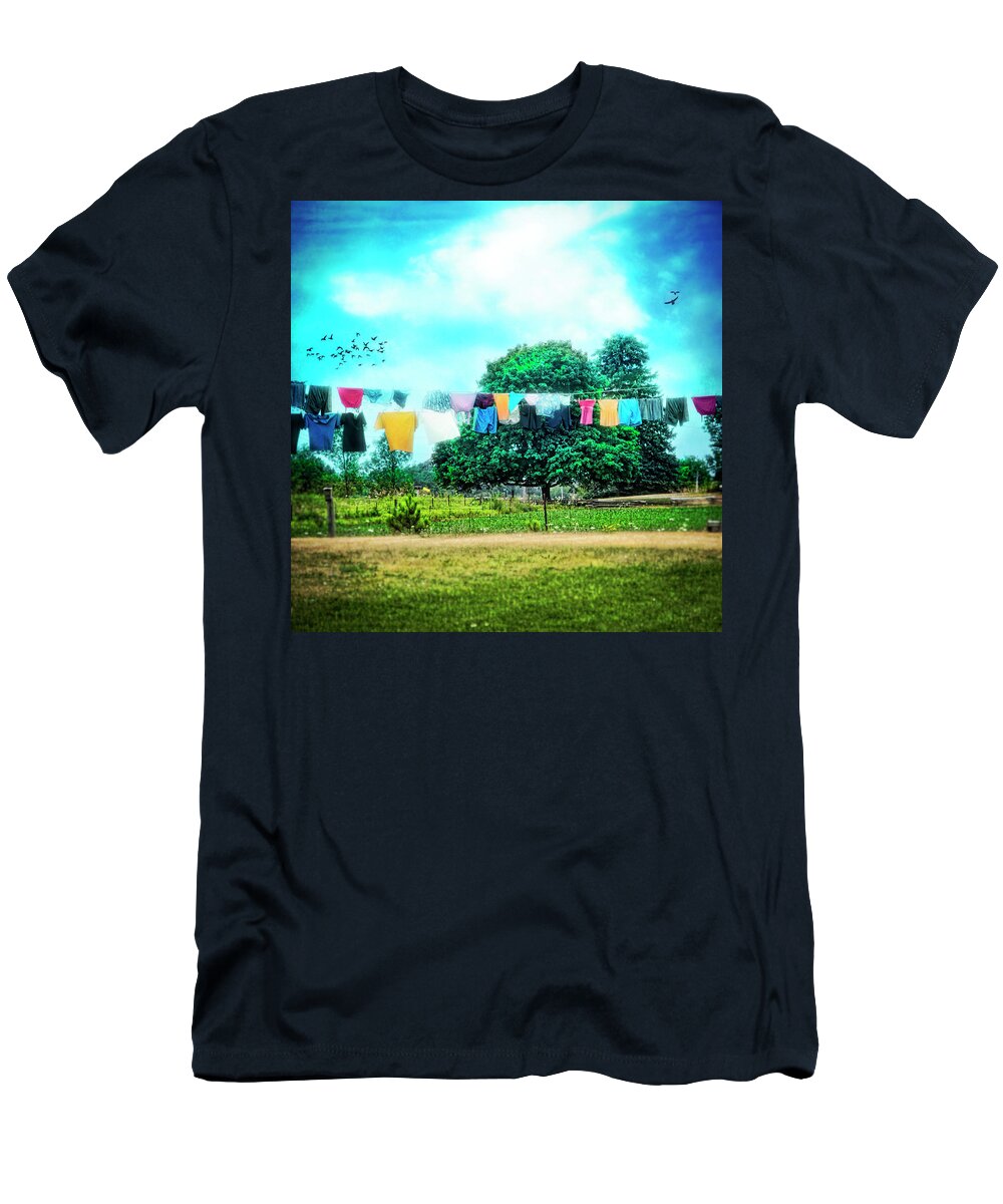 Laundry T-Shirt featuring the photograph A Woman's Work is Never Done by Tammy Wetzel