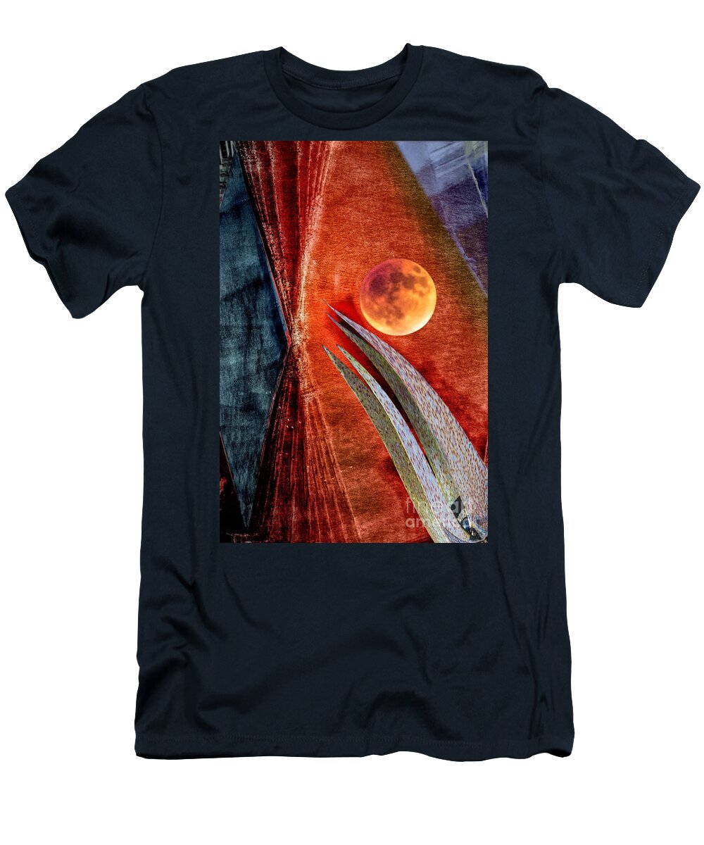 Moon T-Shirt featuring the digital art Abstract on Moon by Georgianne Giese