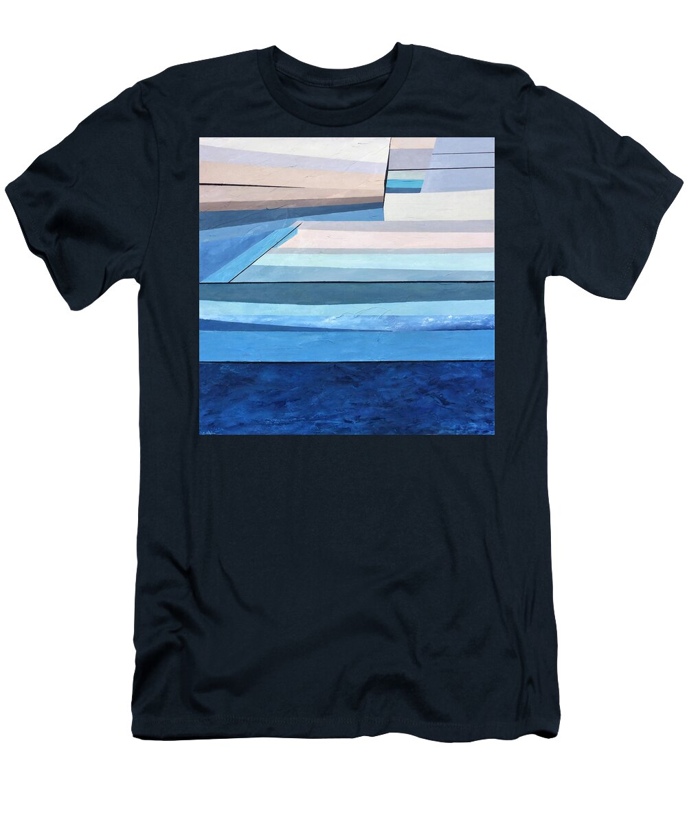 Abstract T-Shirt featuring the painting Abstract Swimming Pool by Cristina Stefan