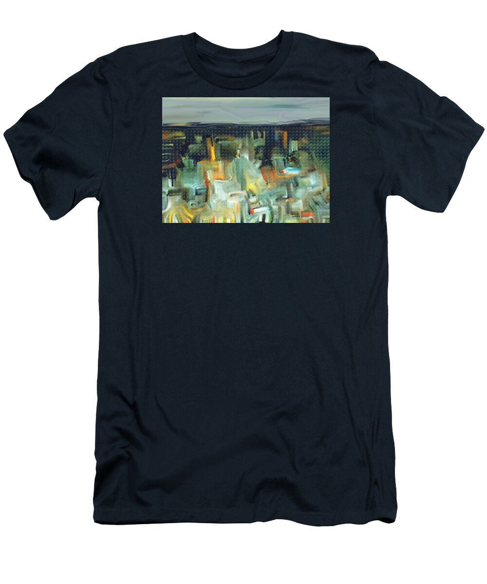 Abstract T-Shirt featuring the painting Abstract - Underground by Lenore Senior