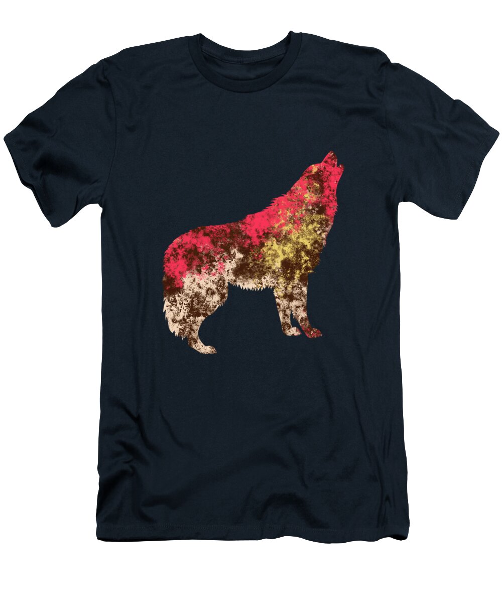 Wolf T-Shirt featuring the digital art Abstract Wolf by Amir Faysal