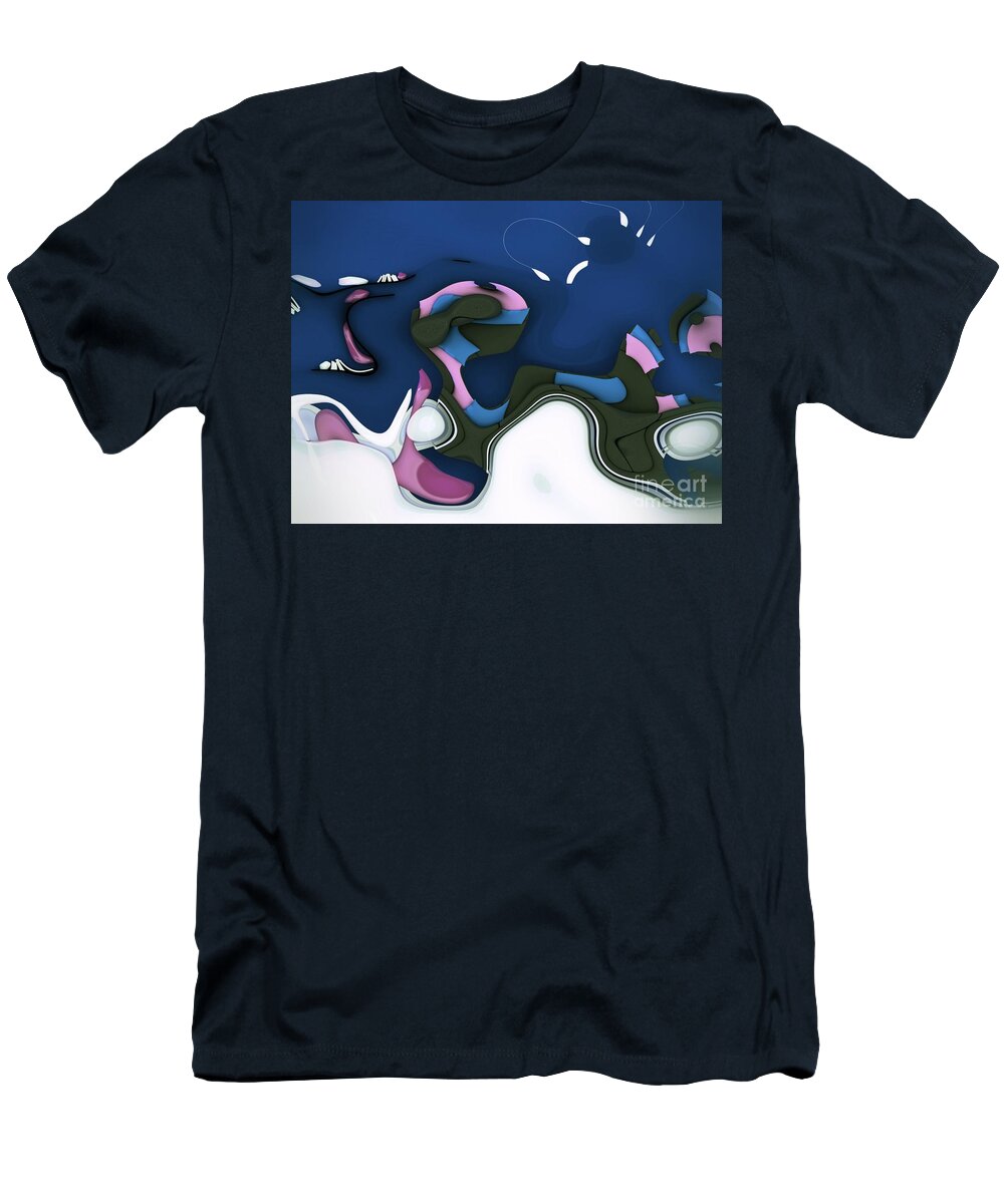 Wavy T-Shirt featuring the digital art Abstrakto - 55ct1 by Variance Collections