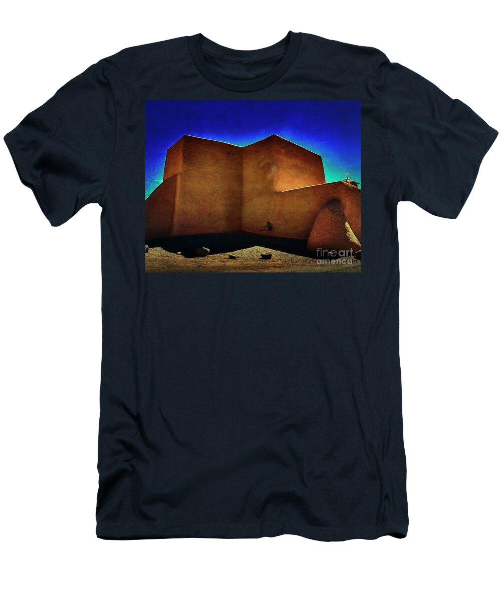 Rdt T-Shirt featuring the photograph Adobe church II by Charles Muhle