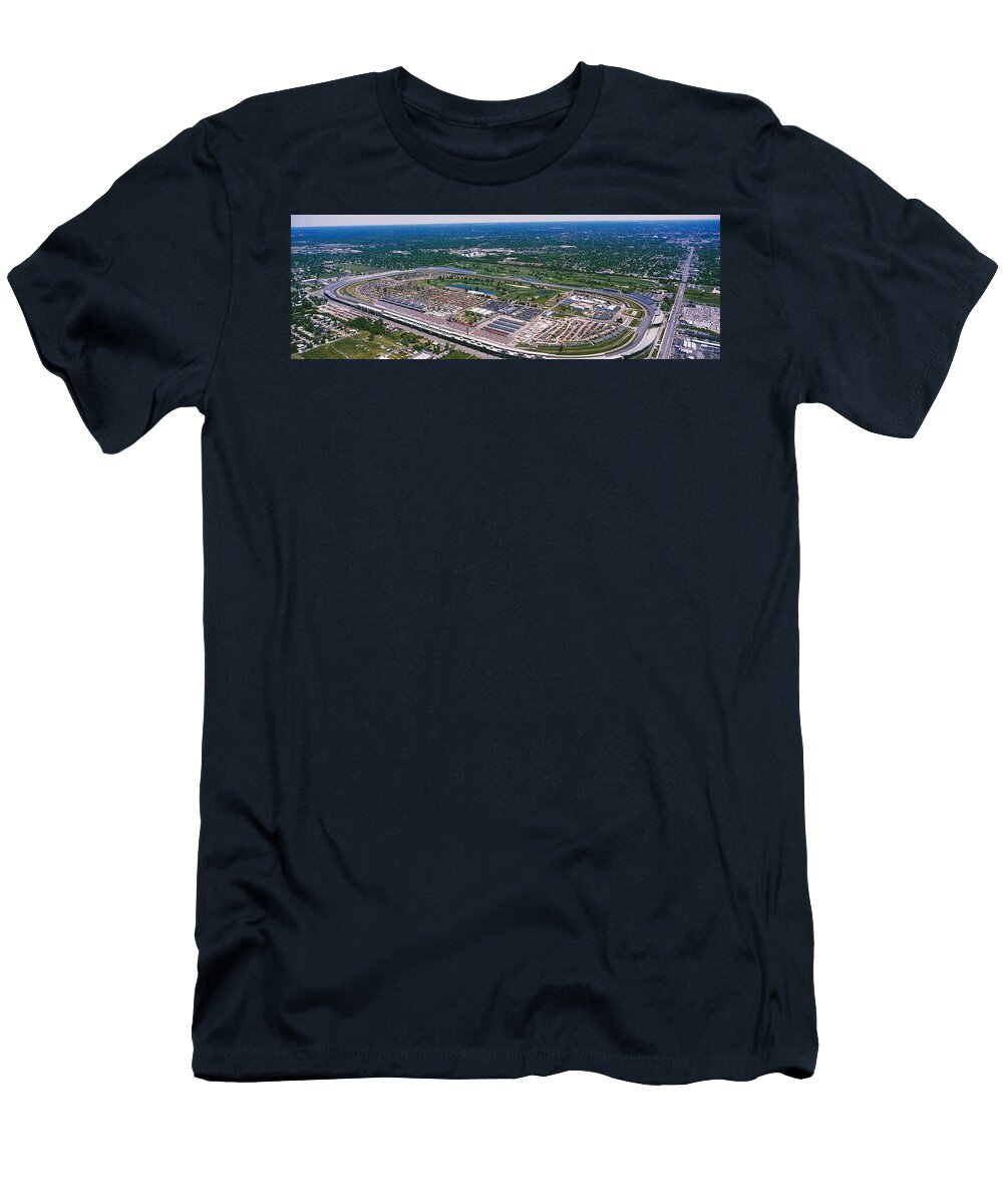 Photography T-Shirt featuring the photograph Aerial View Of A Racetrack by Panoramic Images