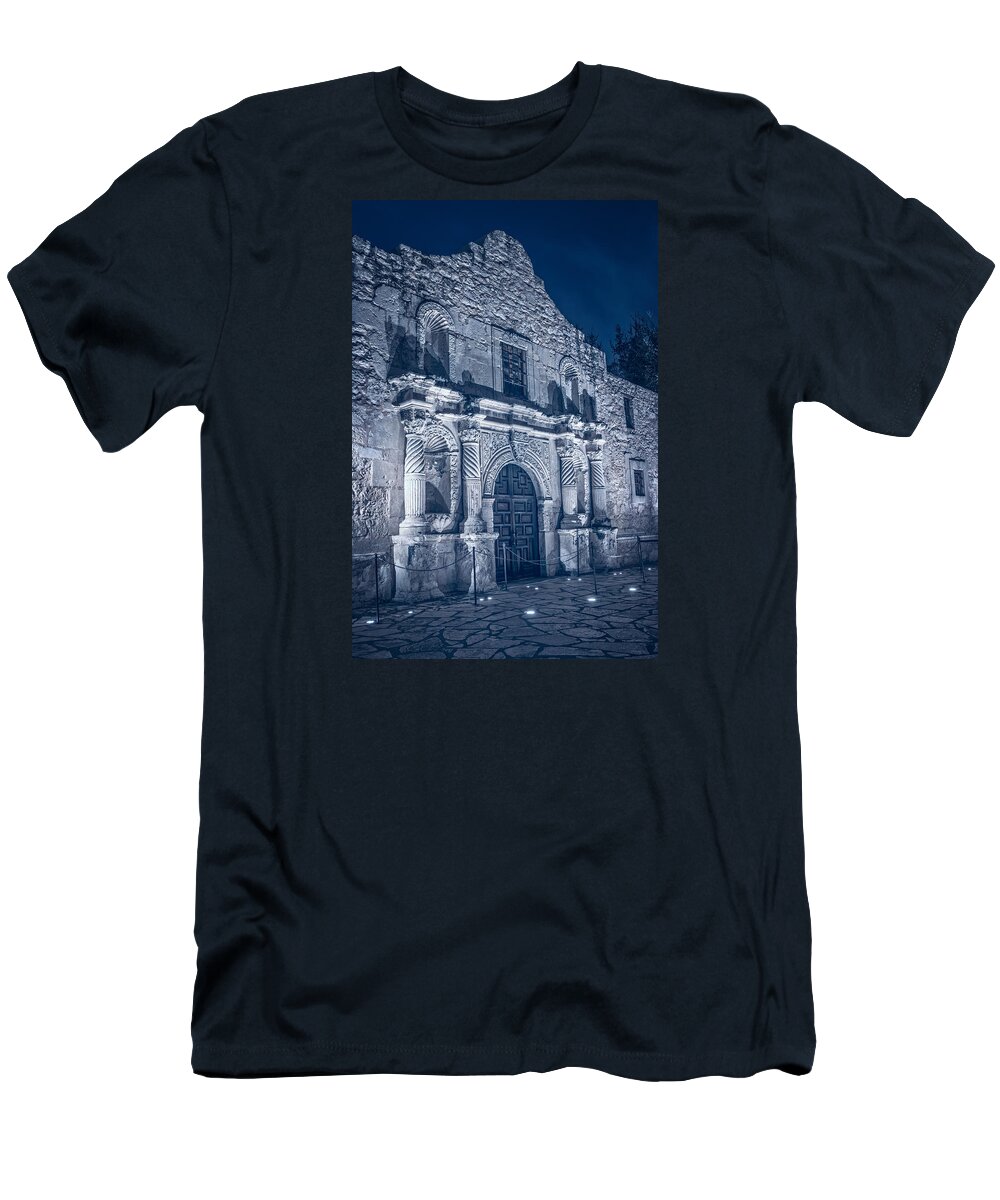 Joan Carroll T-Shirt featuring the photograph Alamo Door BW by Joan Carroll