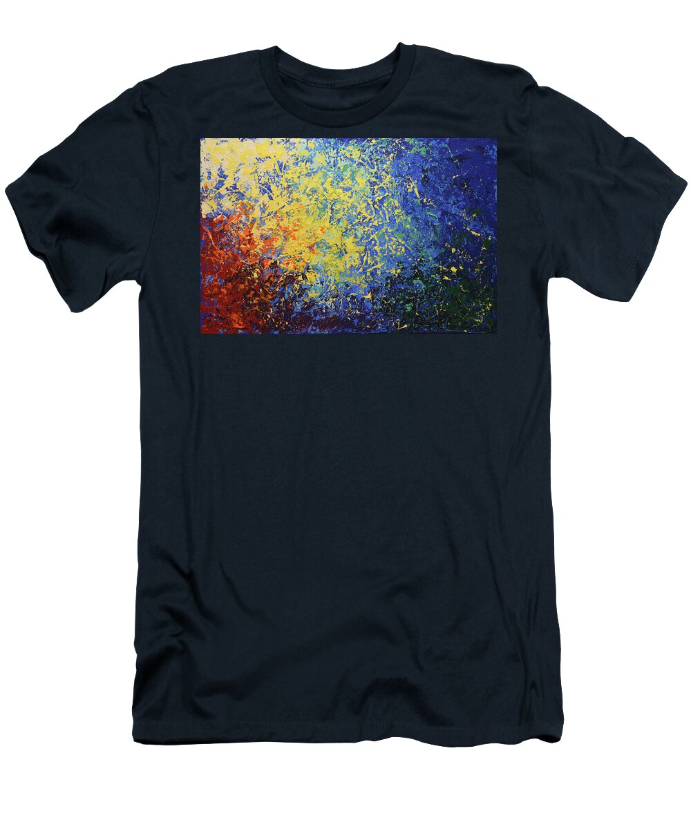 Action T-Shirt featuring the painting All the Time for Sky Tower by Linda Bailey