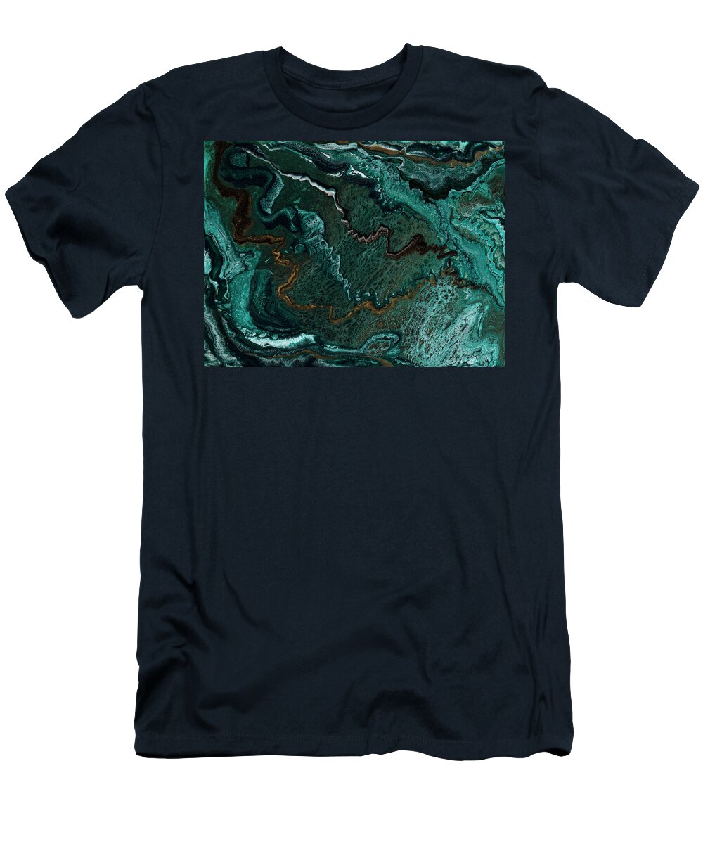 Teal T-Shirt featuring the painting Amazon by Tamara Nelson
