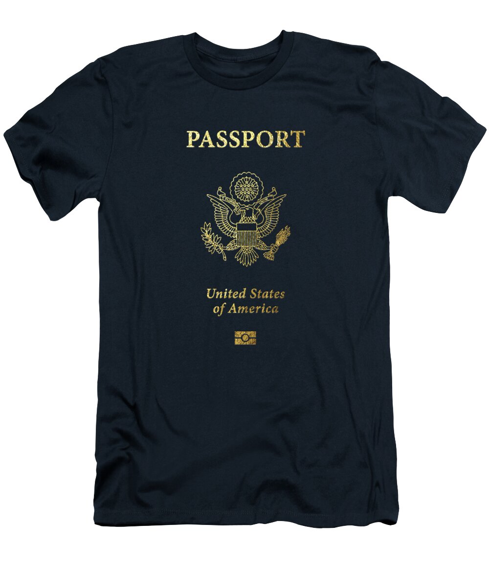 “passports” Collection Serge Averbukh T-Shirt featuring the digital art American Passport Cover by Serge Averbukh
