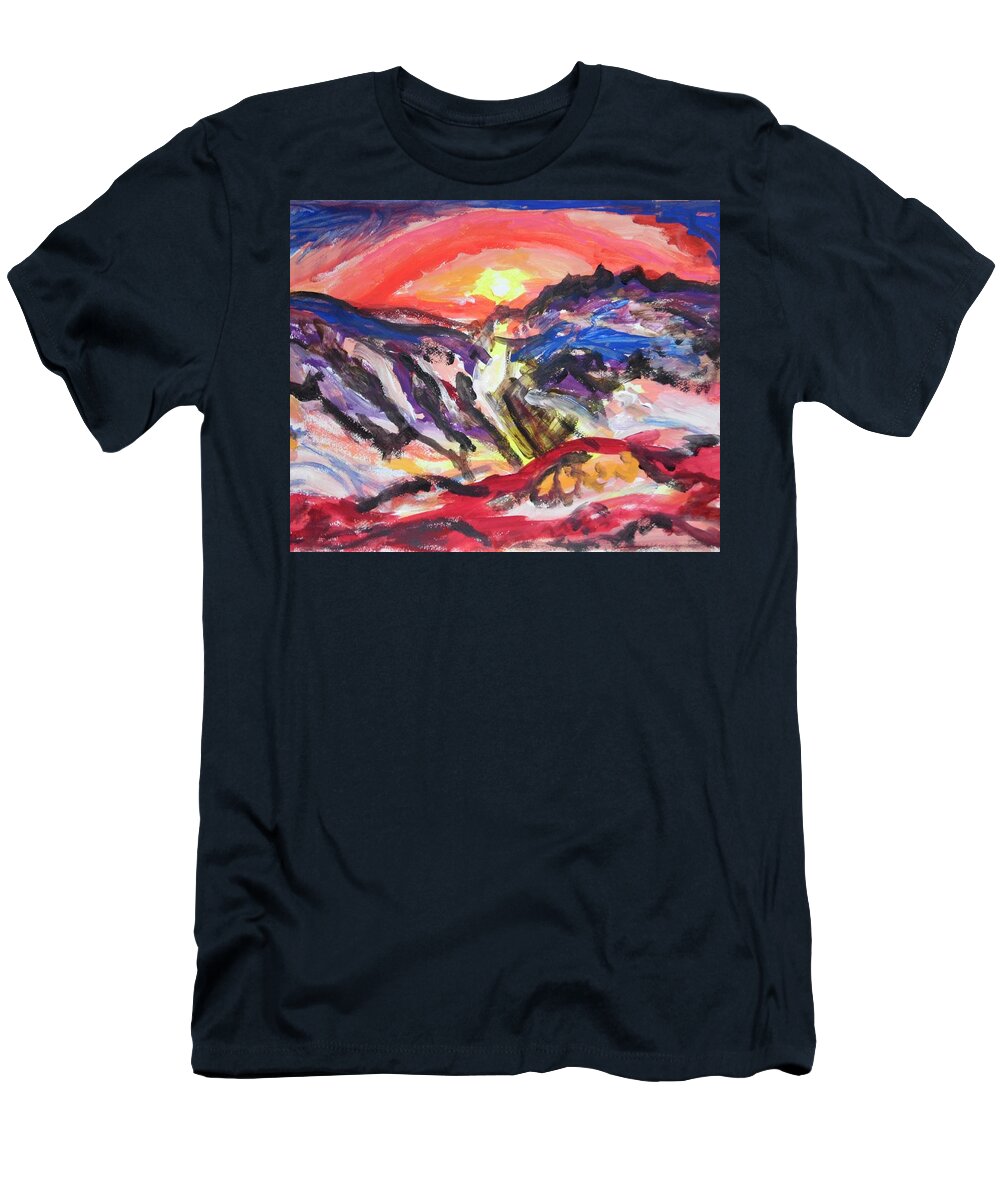 An Autumn Sunset T-Shirt featuring the photograph An Autumn Sunset by Esther Newman-Cohen