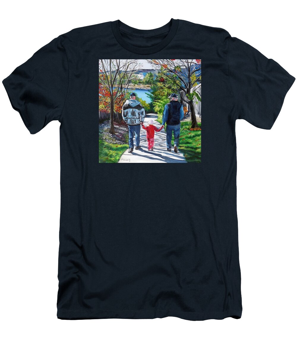 Edmonton T-Shirt featuring the painting Anna's Grandpa's by Marilyn McNish