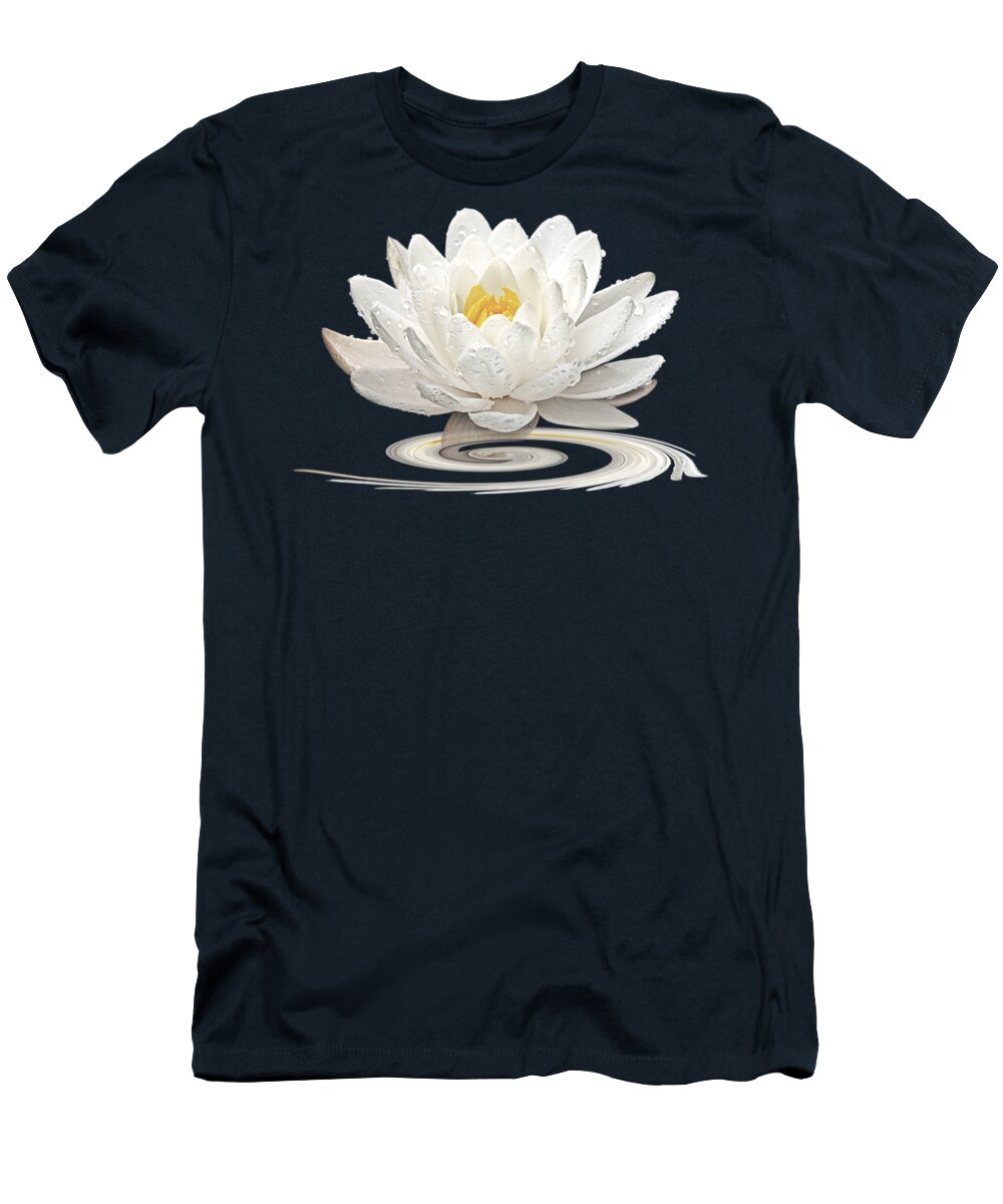 White Waterlily T-Shirt featuring the photograph Inner Glow - White Water Lily by Gill Billington