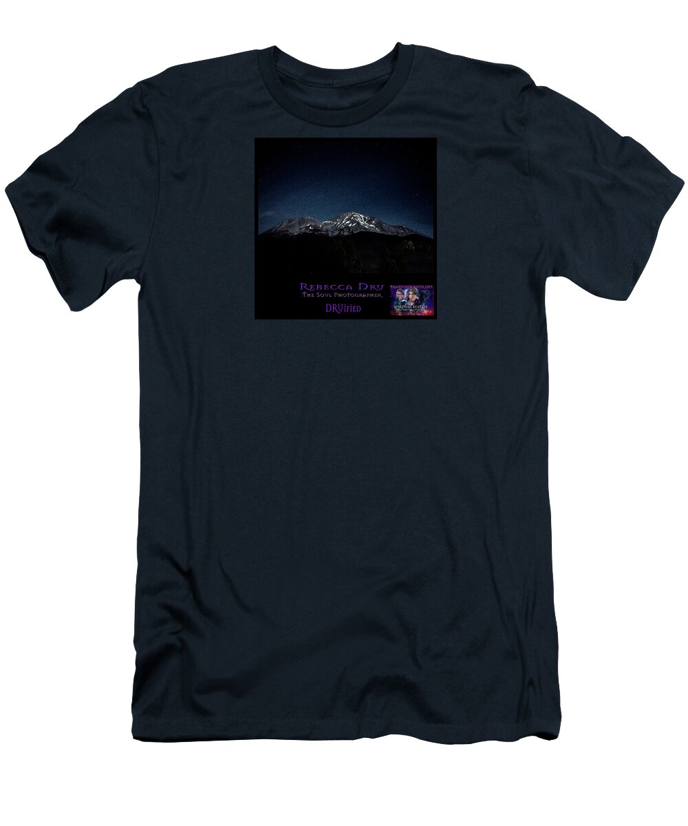 Mount Shasta T-Shirt featuring the photograph Mt Shasta at 3 AM by Rebecca Dru