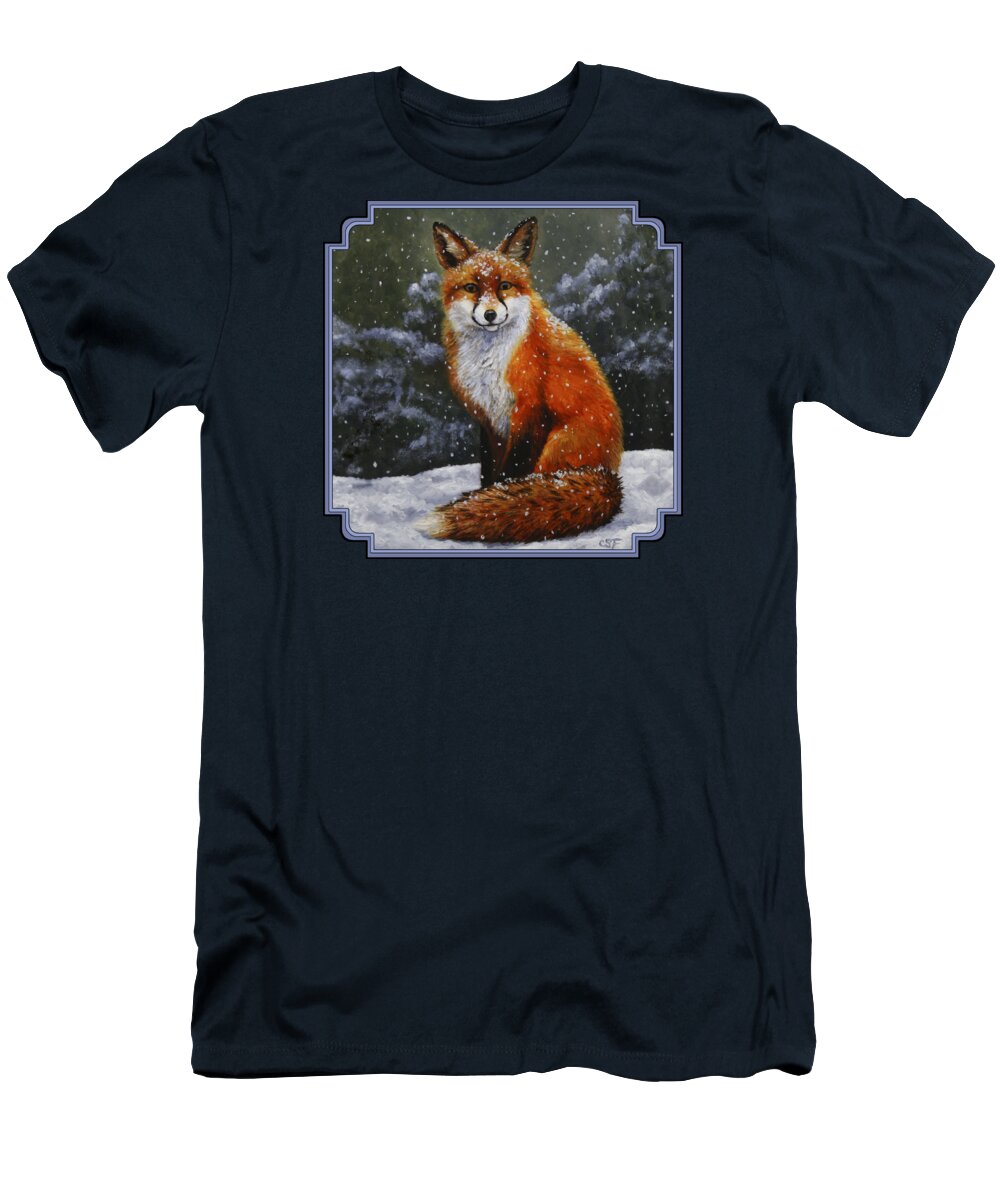 Dog T-Shirt featuring the painting Snow Fox by Crista Forest