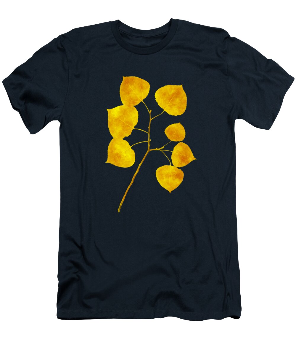 Aspen Tree T-Shirt featuring the photograph Aspen Tree Leaf Art by Christina Rollo