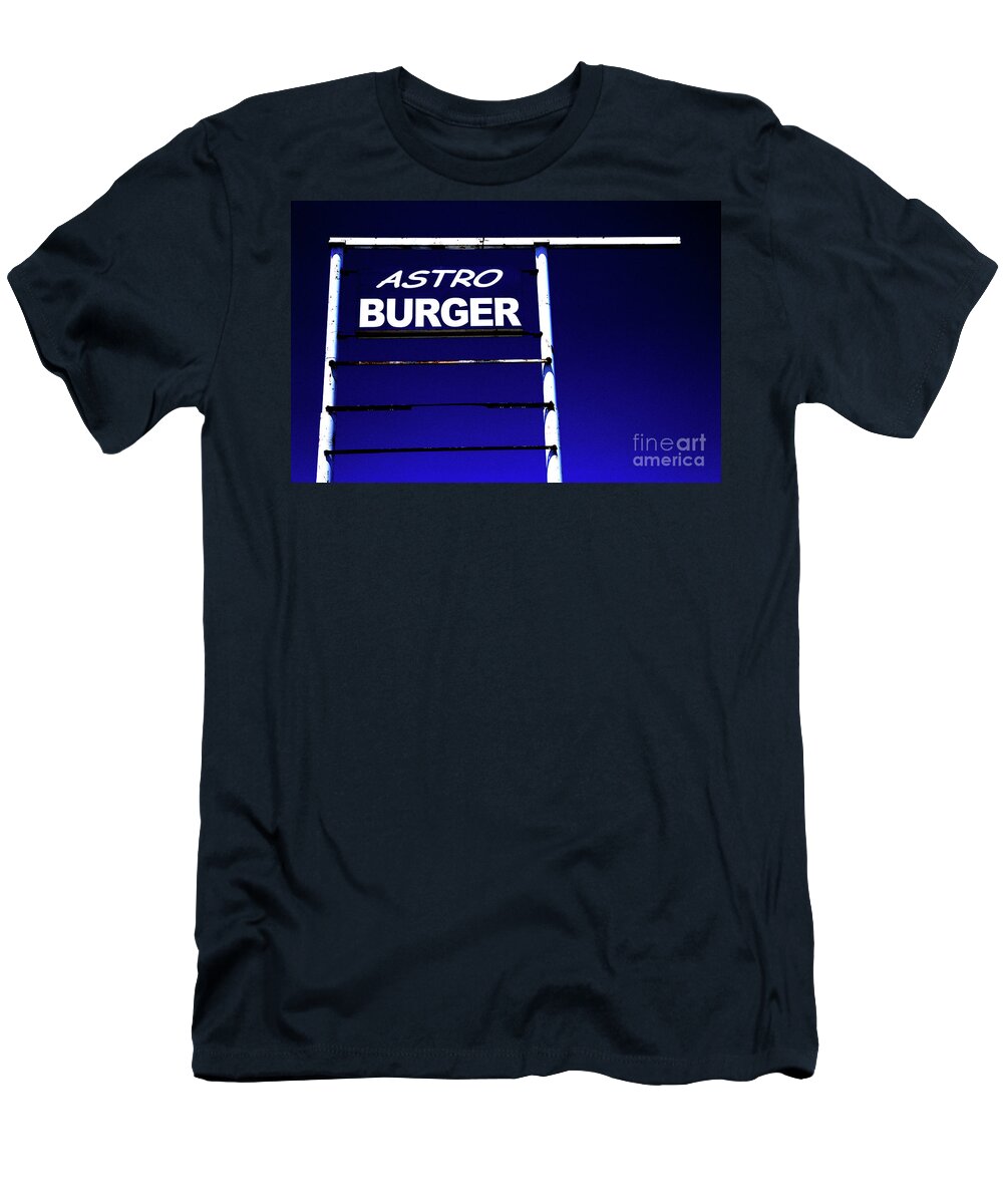 Sign T-Shirt featuring the photograph Astro Burger by Jim And Emily Bush