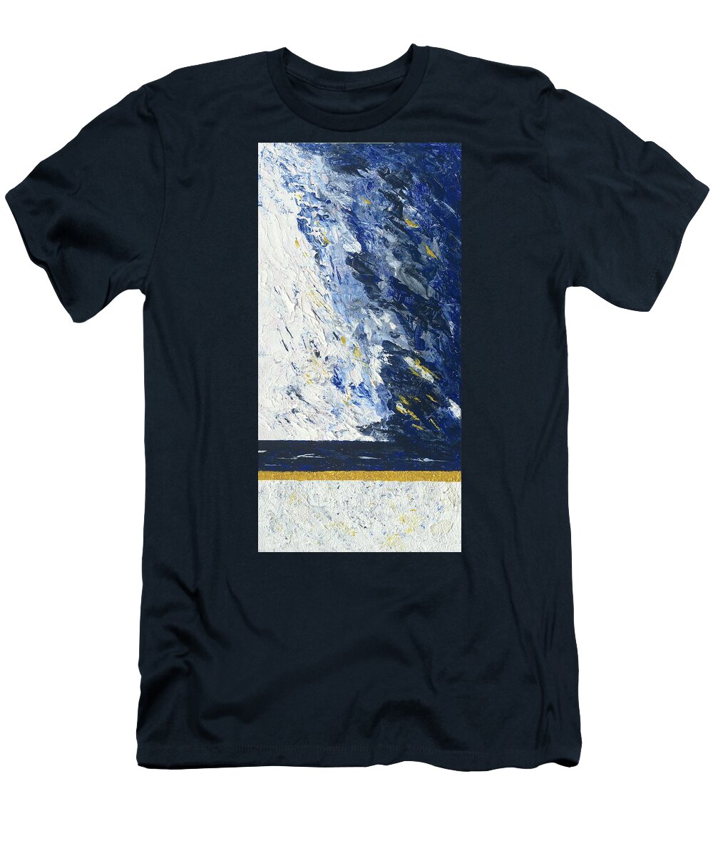 Abstract T-Shirt featuring the painting Atmospheric Conditions, Panel 2 of 3 by Kathryn Riley Parker