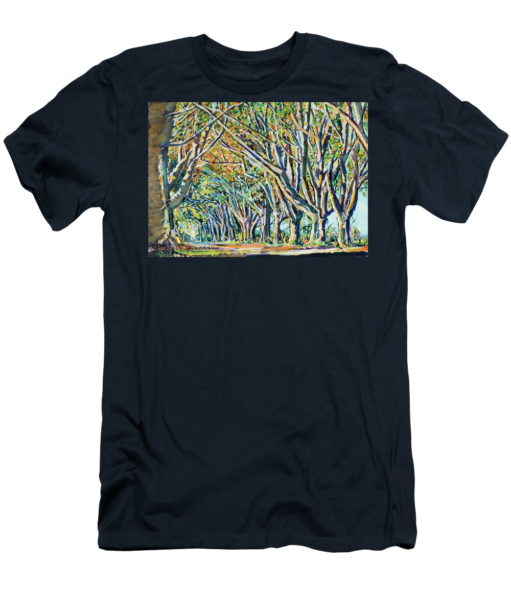 #art T-Shirt featuring the painting Autumn Avenue by Seeables Visual Arts