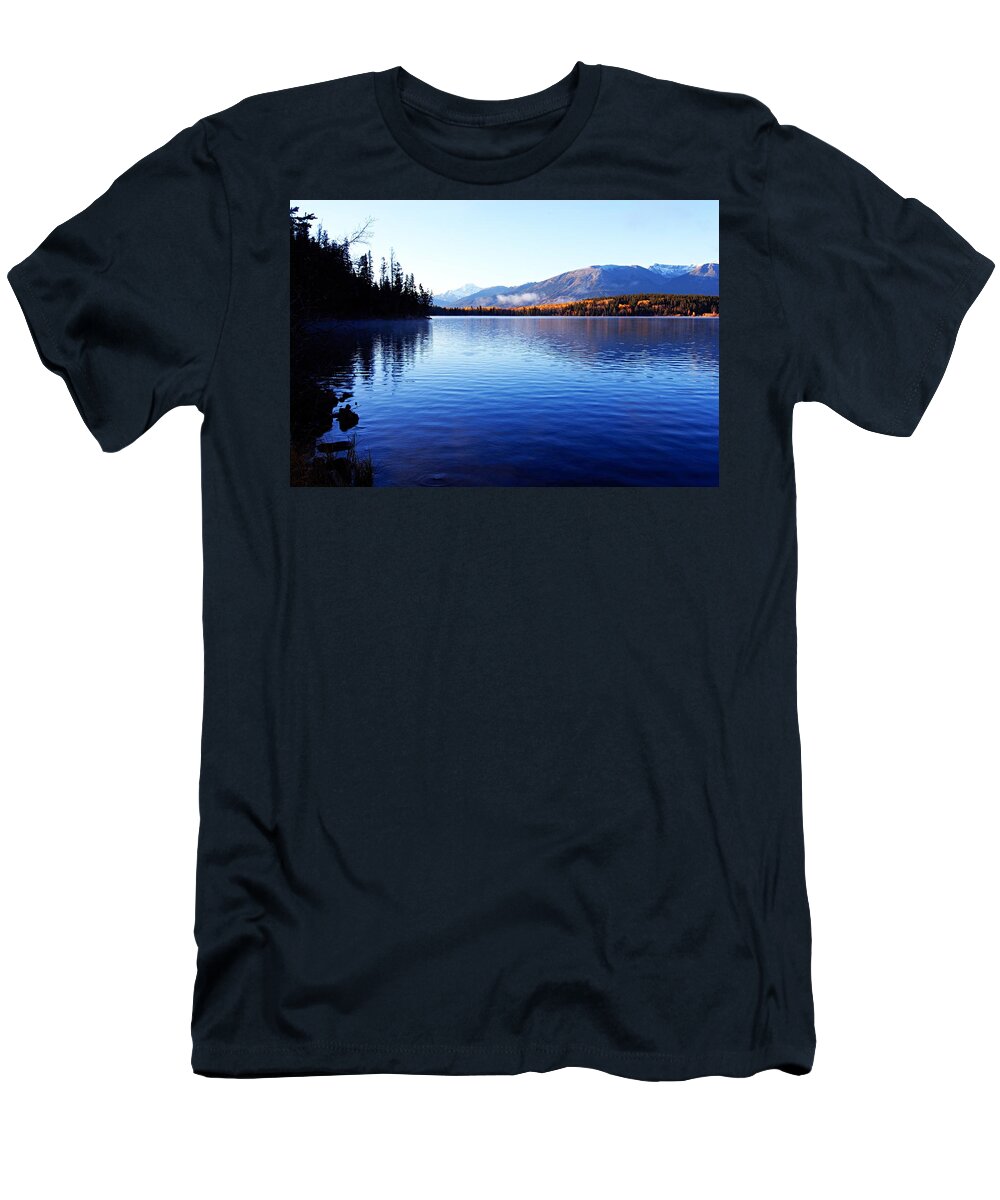 Pyramid Lake T-Shirt featuring the photograph Autumn Morning on Pyramid Lake by Larry Ricker