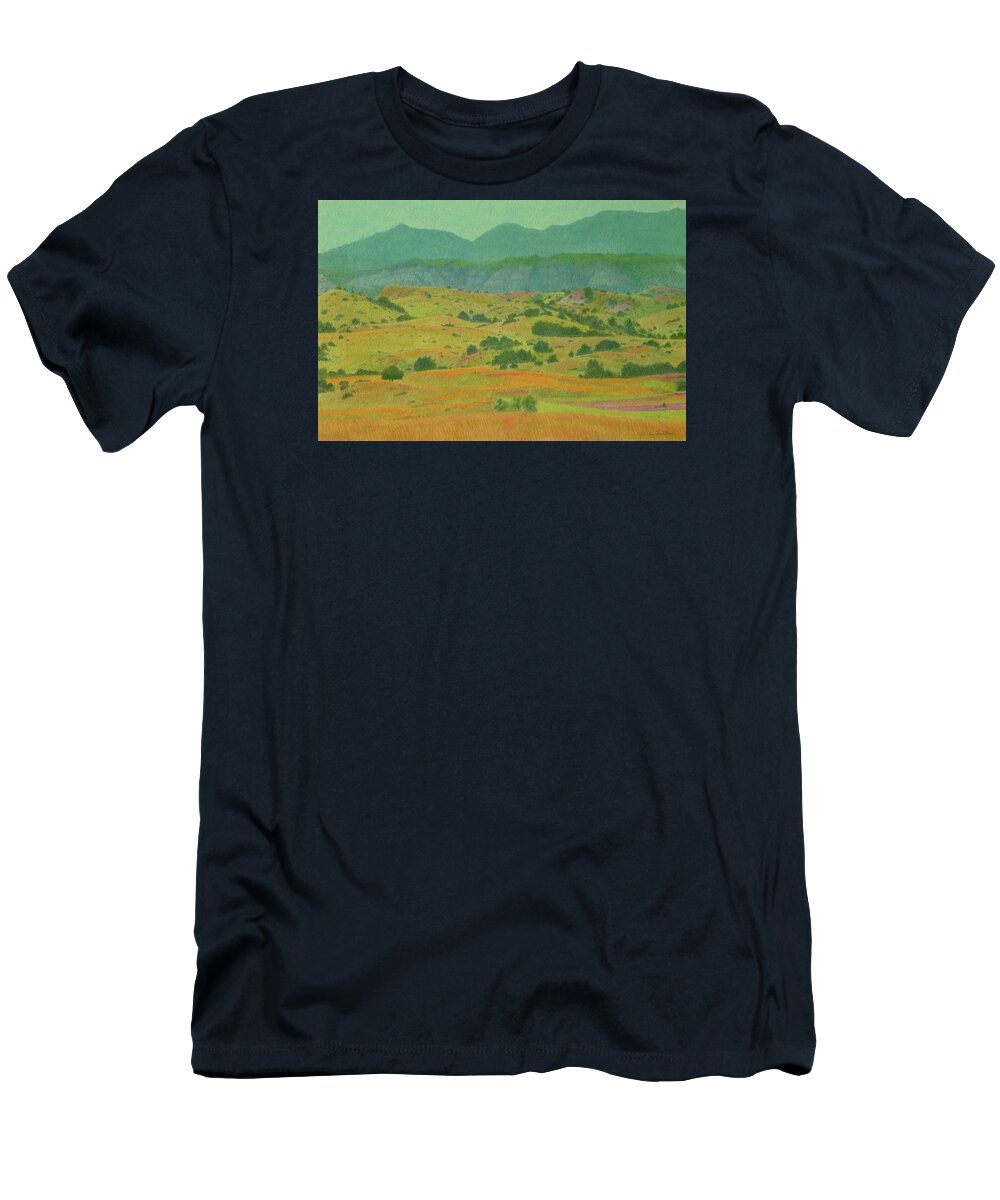 North Dakota T-Shirt featuring the pastel Badlands Grandeur by Cris Fulton