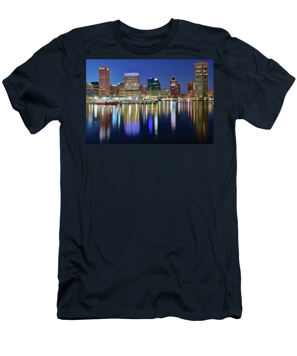 Baltimore T-Shirt featuring the photograph Baltimore Blue Hour by Frozen in Time Fine Art Photography