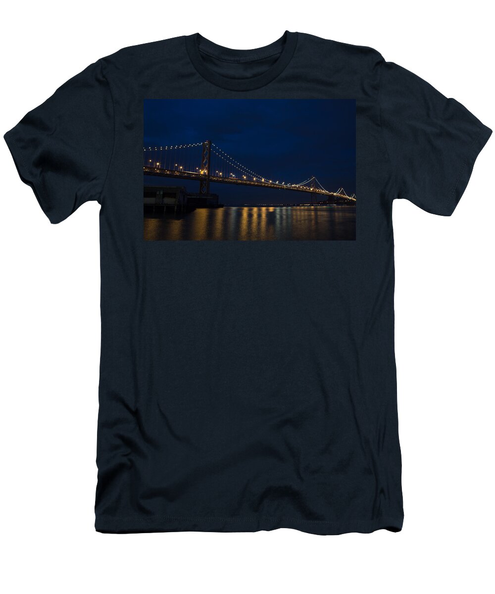 John Daly T-Shirt featuring the photograph Bay Bridge at Night by John Daly