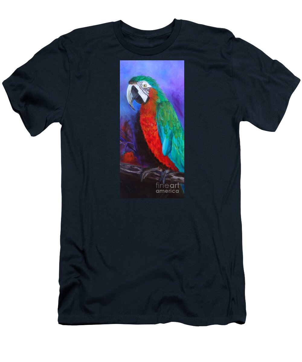 Bird T-Shirt featuring the painting Becky the Macaw by Jenny Lee