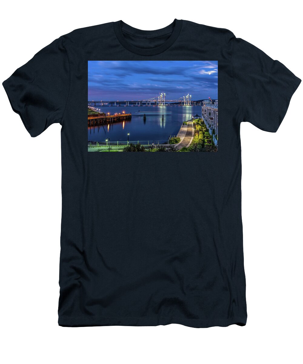 'jeffrey Friedkin Photography T-Shirt featuring the photograph Blue Hour Over the Hudson by Jeffrey Friedkin