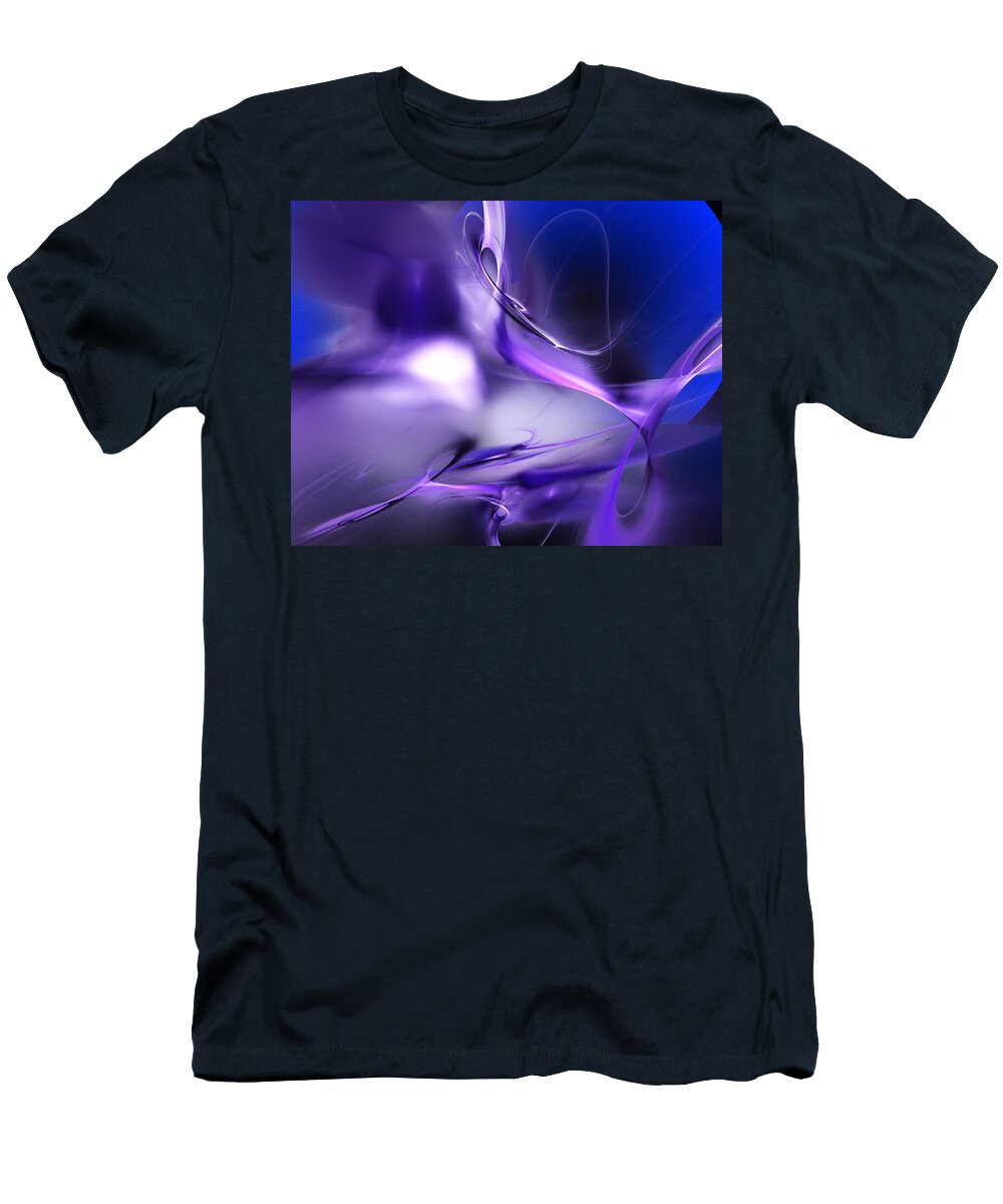 Abstract T-Shirt featuring the digital art Blue Moon and Wine Spirits by David Lane