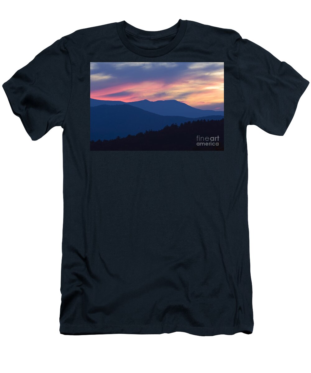 Blue T-Shirt featuring the photograph Blue Ridge - D009562 by Daniel Dempster